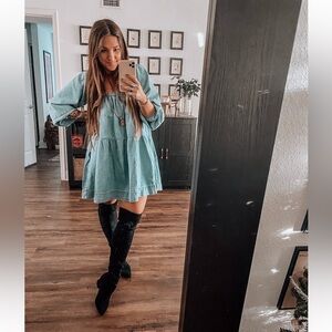 Free People blue jean baby doll dress